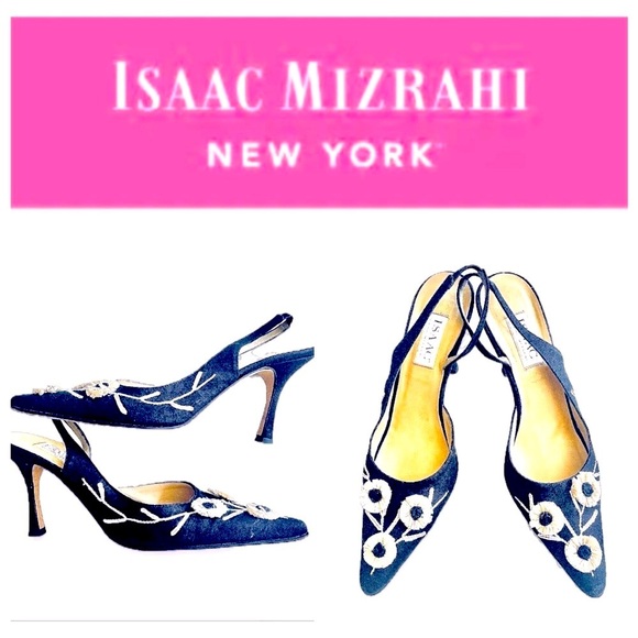 Isaac Mizrahi Black Slingback Shoes 9 B - Picture 1 of 6